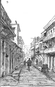Traditional Prints: America. The Chinese in San Francisco. Street in the Chinese