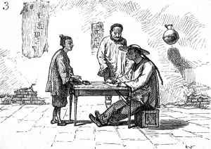 Traditional Prints: America. The Chinese in San Francisco. A street scrivener or