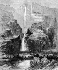Rocks Prints: America. The Yohamite Falls, Mariposa County, California