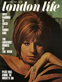 Style Prints: American actress and singer Barbara Streisand (1942-) featured on the cover of London
