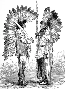Dancers Prints: American Indian. Mew Mexico and Colorado. Crow dancers in fe
