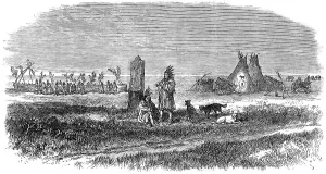 Lake Prints: American Indians. Boundary Post between the United States am