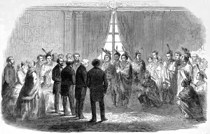 1858 Prints: American Indians. Interview with the Great Father, Preside