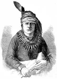 1858 Prints: American Indians. Interview of Indians with the Great Fathe