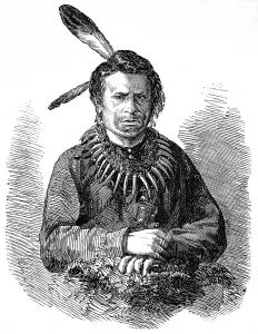1858 Prints: American Indians. Interview of Indians with the Great Fathe
