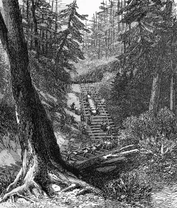 Indians Prints: American Indians. The Red River Expedition. Crossing a porta