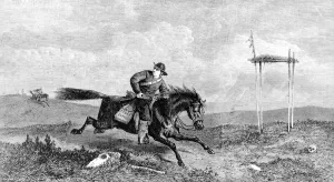 Route Prints: The American Pony Express. En Route from the Missouri River