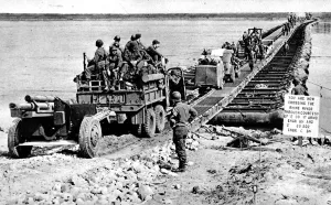 Vehicles Prints: American Troops crossing the Rhine, Second World War, 1945