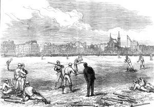 Chelsea Prints: Americans playing baseball at Princes Ground, 1874