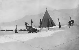 Camp Prints: Amundsens Antarctic Expedition pitching camp, 1911