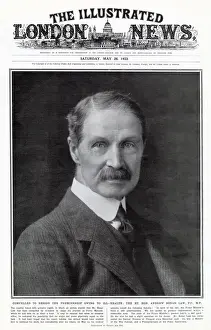 1923 Prints: Andrew Bonar Law, Prime Minister - Resigns due to ill-health