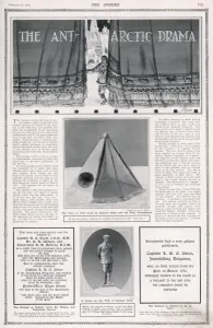 Memorials Prints: The Antarctic Drama - page from The Sphere