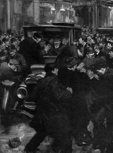 Belfast Prints: Anti home-rulers in action: the First Lord mobbed