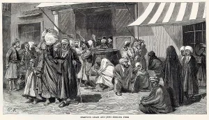 Seeking Prints: Arabs and Jews seeking food after burning of Alexandria