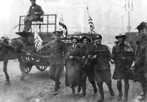 Celebrating Prints: Armistice Day soldiers with flags