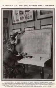 Table Prints: Arranging railway timetables, 1908