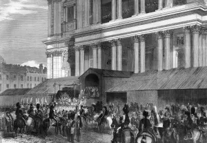 Wellington Prints: Arrival of Duke of Wellingtons funeral car at St Paul s