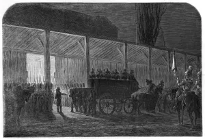 Chelsea Prints: Arrival of hearse of Duke of Wellington at Chelsea Hospital