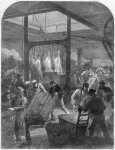 Number Prints: Arrival of Meat at Smithfield Meat Market, London, 1870
