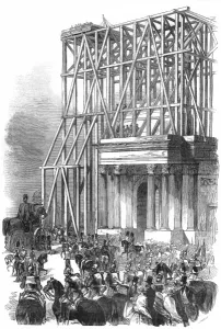 Wellington Prints: Arrival of the Wellington statue at Hyde Park Corner
