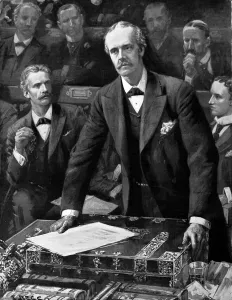 Balfour Prints: Arthur James Balfour, 1st Earl of Balfour, in the House of C