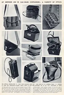 Wwii Prints: Article in The Illustrated London News showing a variety of chic bags