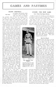 Football Prints: Article on the new game Sticke and Rugby Football