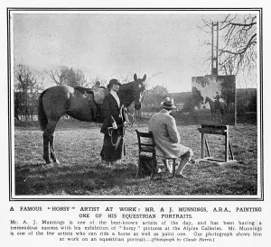 Outside Prints: The artist, Alfred Munnings, at his easel