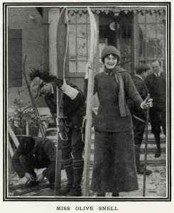 Mar17 Prints: Artist Olive Snell skiing at Murren