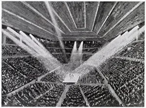Sport Prints: Artist's impression of a big boxing match at Earl's Court exhibition and sports centre
