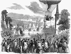 Gardens Prints: Ascent of the Nassau Balloon at Vauxhall Gardens, London, 18