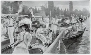 June Prints: Ascot Sunday outside Boulter's Lock 1908
