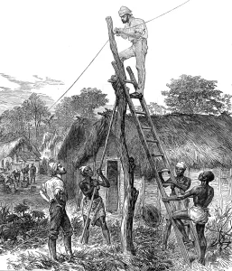 Fought Prints: The Ashanti War (1873-74) - fixing telegraph wires
