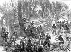 Fought Prints: The Ashanti War (1873-74) - Lord Gifford and scouts on the A