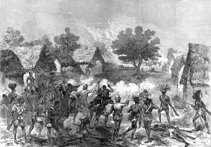 Fought Prints: The Ashanti War (1873-74) - Storming a village