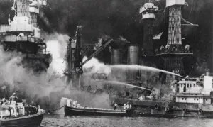 1943 Prints: Attack on the battleship West Virginia at Pearl Harbour