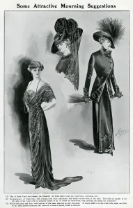 Evening Prints: Attractive black mourning clothing 1910
