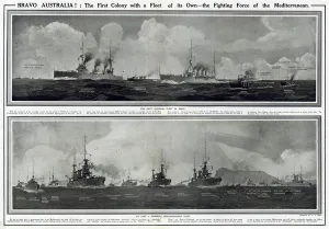 Destroyer Prints: Australian fleet in Mediterranean by G. H. Davis