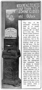 Tickets Prints: Automatic train ticket machine, 1904