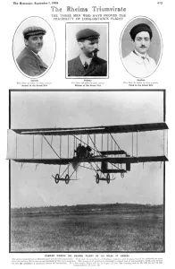 Pioneers Prints: Aviation competition at Rheims, 1909, Farman, Latham & Paulh