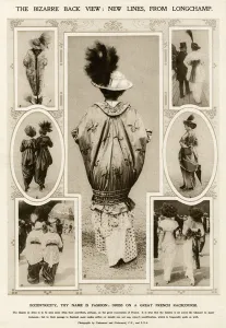 Frocks Prints: Backview of fashionable racegoers clothing 1913