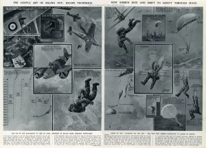 Drift Prints: Baling out of a stricken aeroplane by G. H. Davis