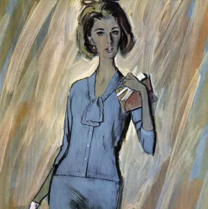 Sweater Prints: Ballantyne golfer sweater and skirt - sixties woman