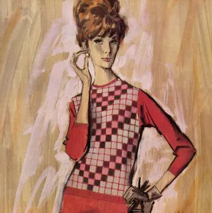 Jumper Prints: Ballantyne pullover and skirt, - sixties woman