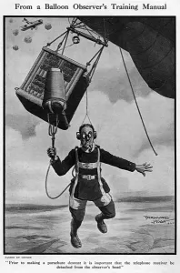 Jump Prints: From a Balloon Observers Training Manual, WW1 cartoon