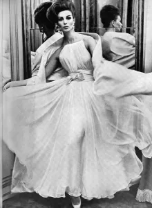 Chiffon Prints: Balmain evening dress, 1962