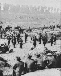 Victory Prints: The band of the Black Watch play to the troops