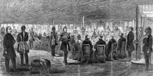 Steamer Prints: Banquet on board the Faid Gihaad, 1862