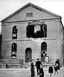 Chapel Prints: Baptist chapel in Hartlepool hit by German east coast raid - WWI