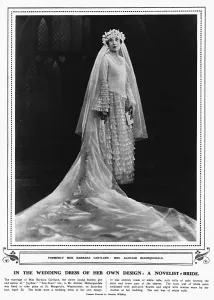 Dame Prints: Barbara Cartland in her wedding dress